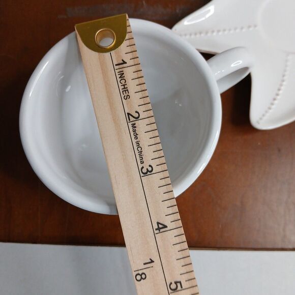 Blue Sky 2007 Majolica Starfish Sea Shell Coffee Tea Cups & Saucers Set Of 4 - Picture 9 of 10